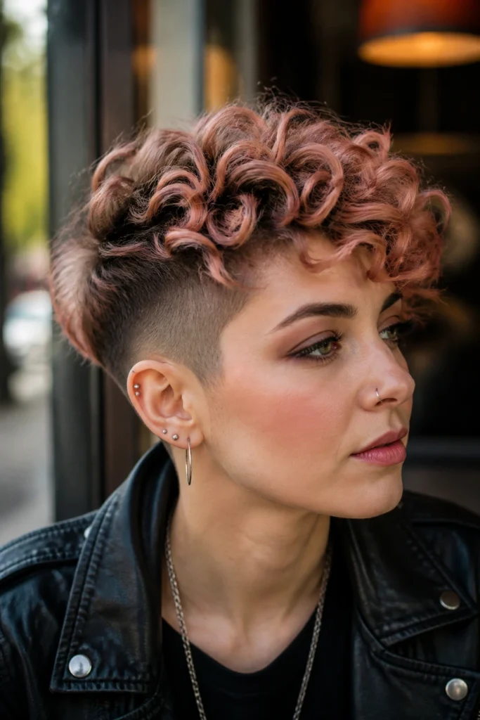 28 Rose Gold Foil Hairstyles for Curly Hair