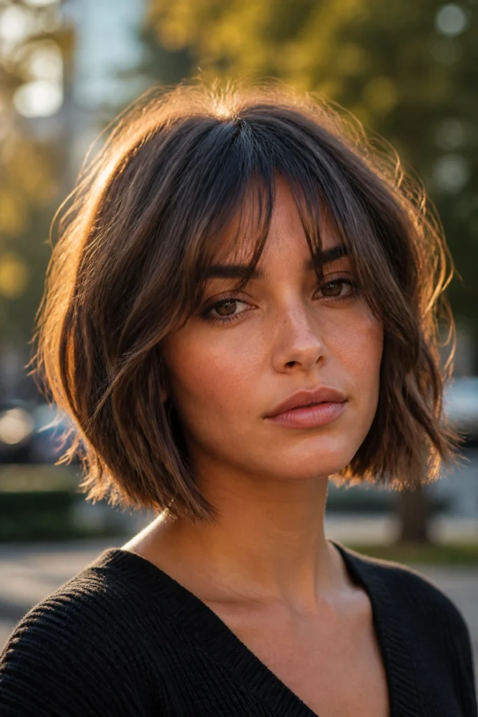 18 Bob Haircuts with Curtain Bangs for Medium Hair
