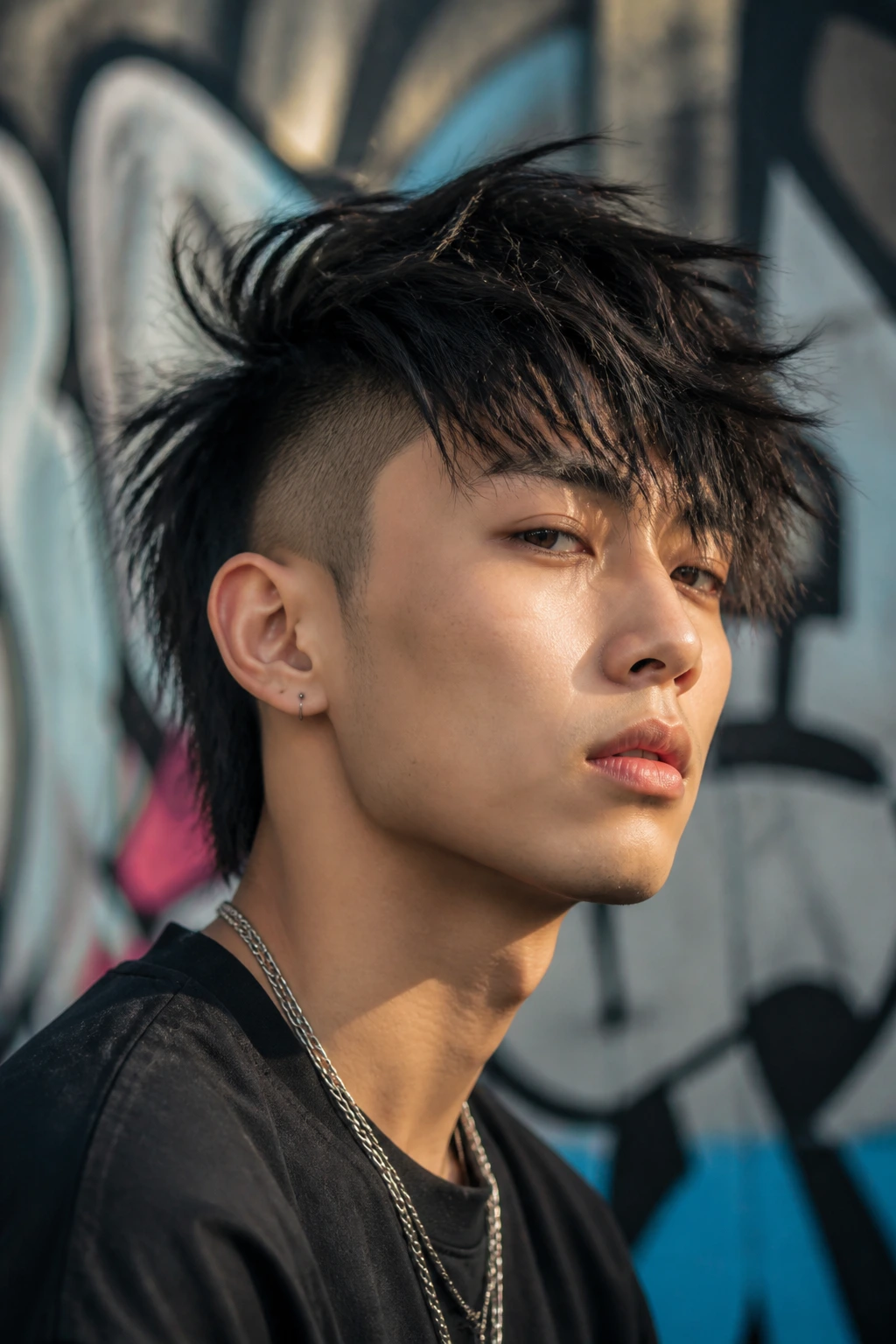 Portrait of a person with shaggy, textured undercut.