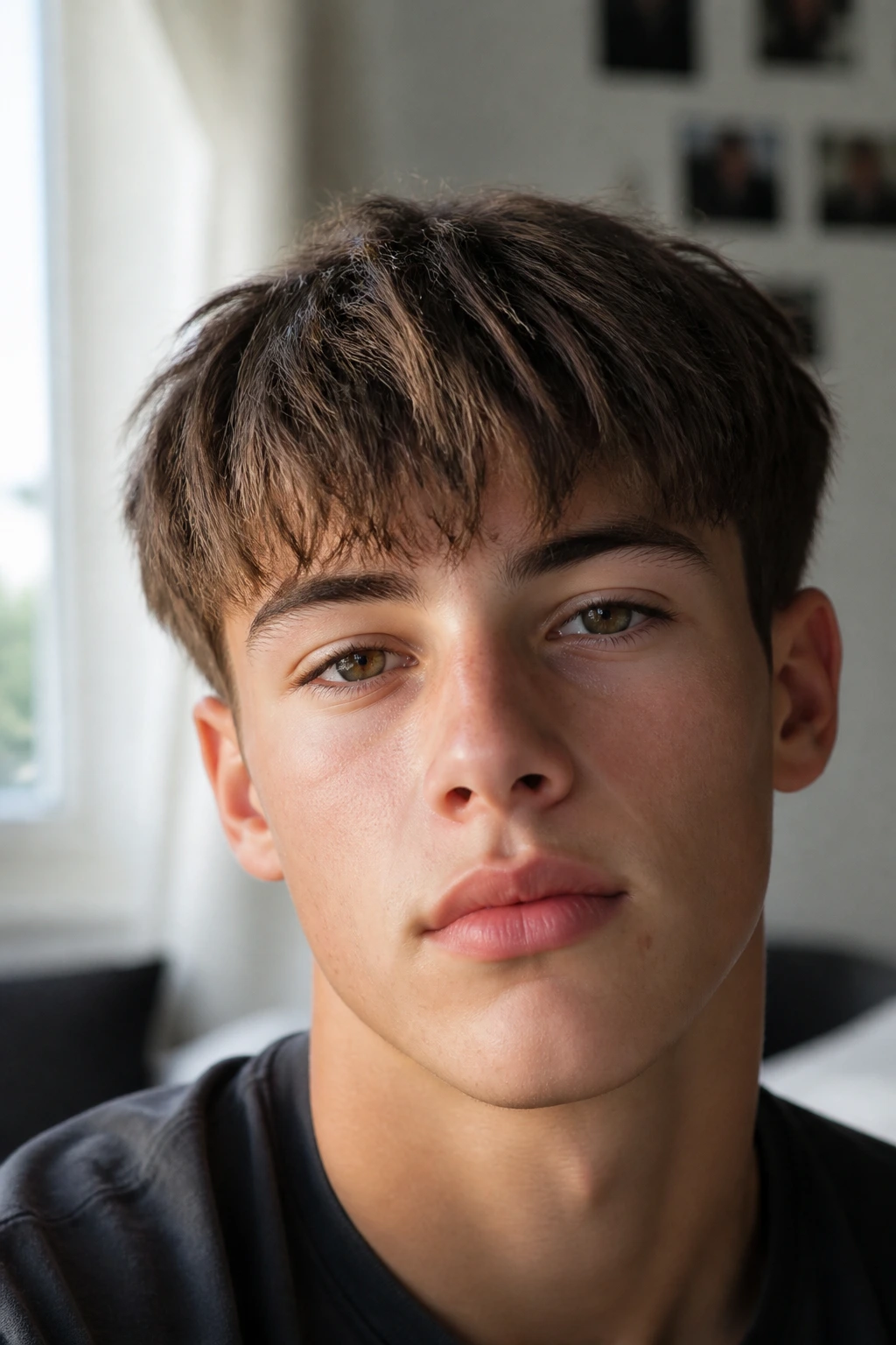 Teenage boy portrait with soft textured fringe hairstyle
