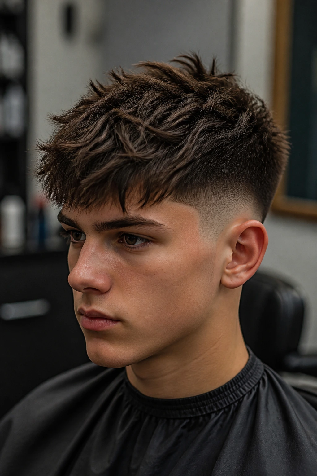 Teen with textured crop with fade hairstyle portrait