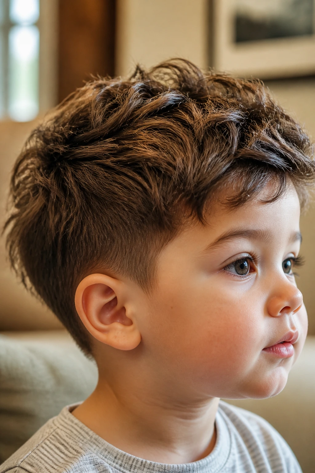 Toddler thick hair showing texture variations for adaptable styles